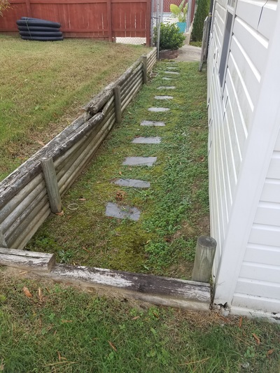 Rotted retaining wall